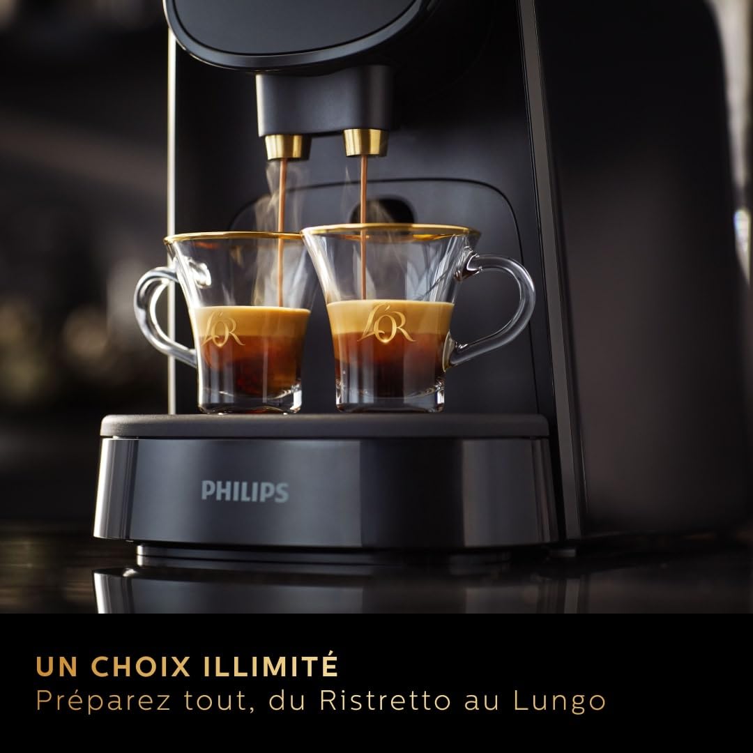 Machine à café à capsules L'OR Barista Double Shot – Noir / Levier Gris (LM8012/66) – vue 6 | Growory