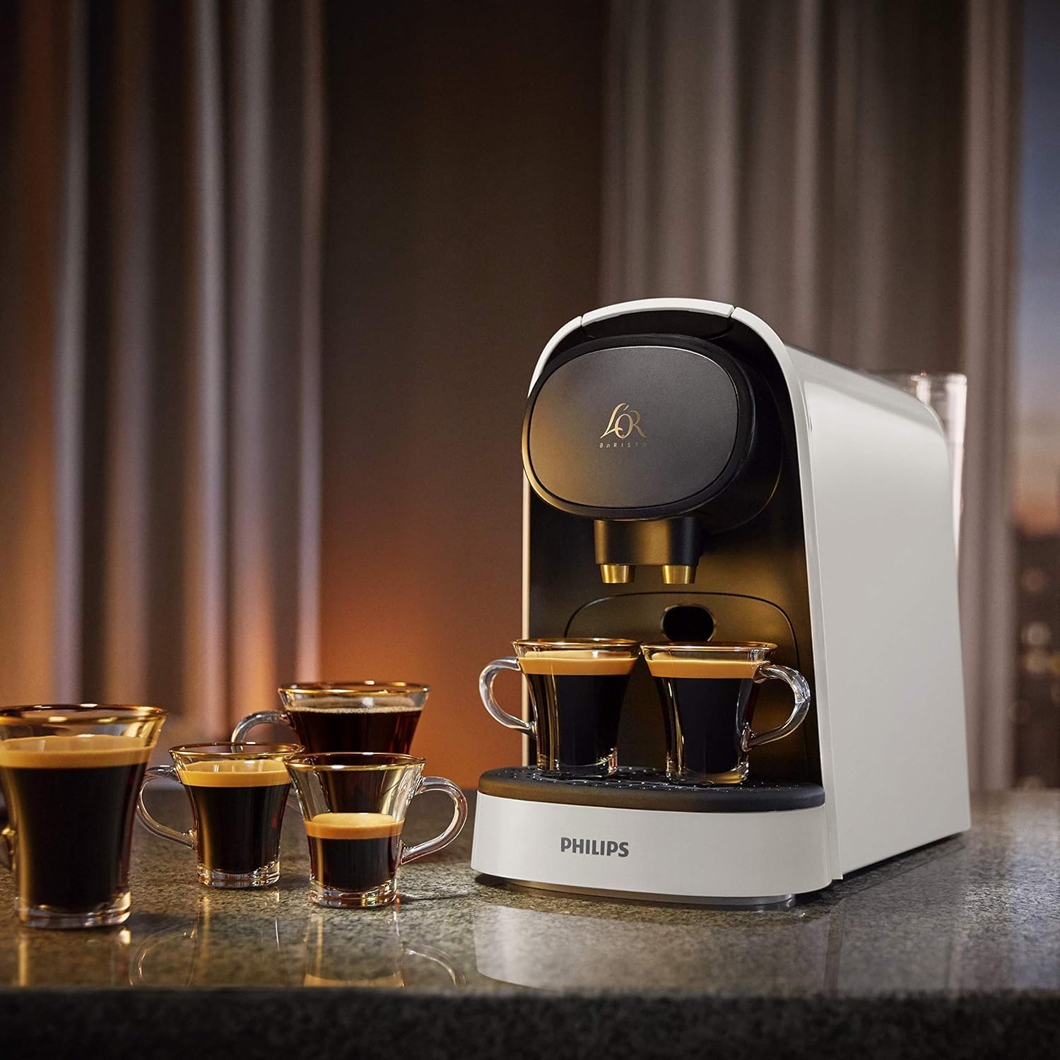 Machine à café à capsules L'OR Barista Original – Blanc Satiné (LM8012/00) – vue 6 | Growory